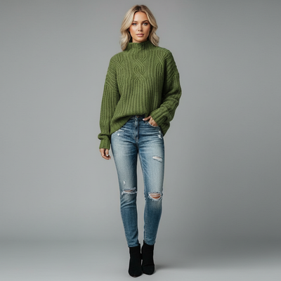 Damski Elegancki Ciepły Zimowy Sweter