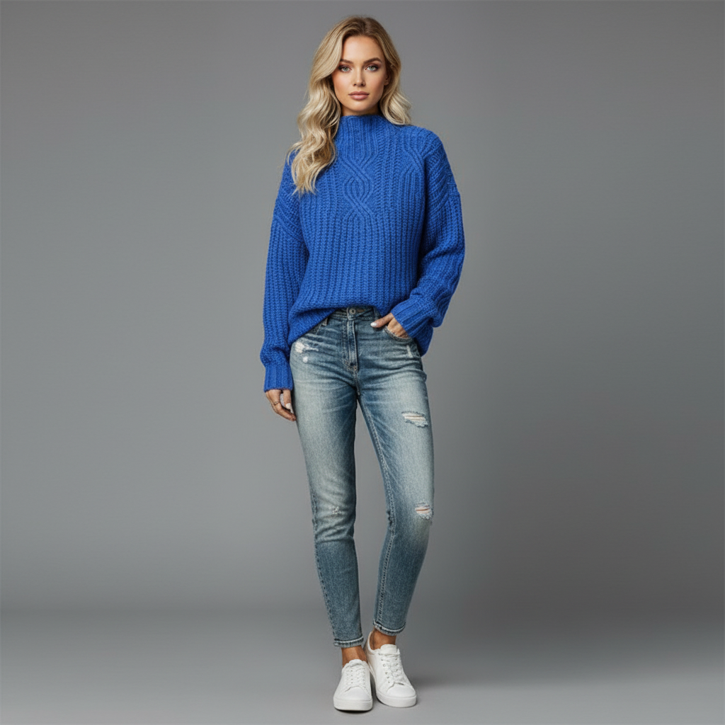 Damski Elegancki Ciepły Zimowy Sweter