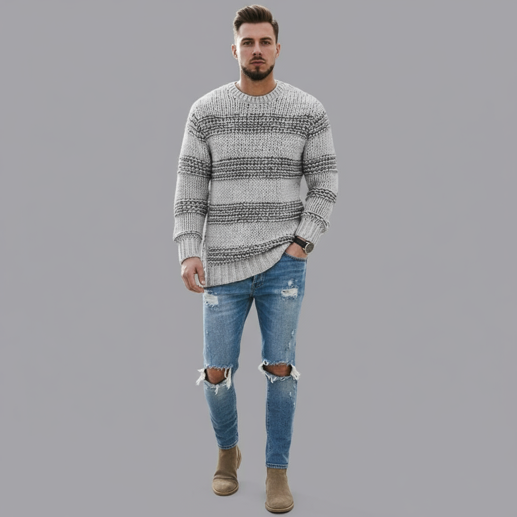Męski Casualowy Zimowy Sweter