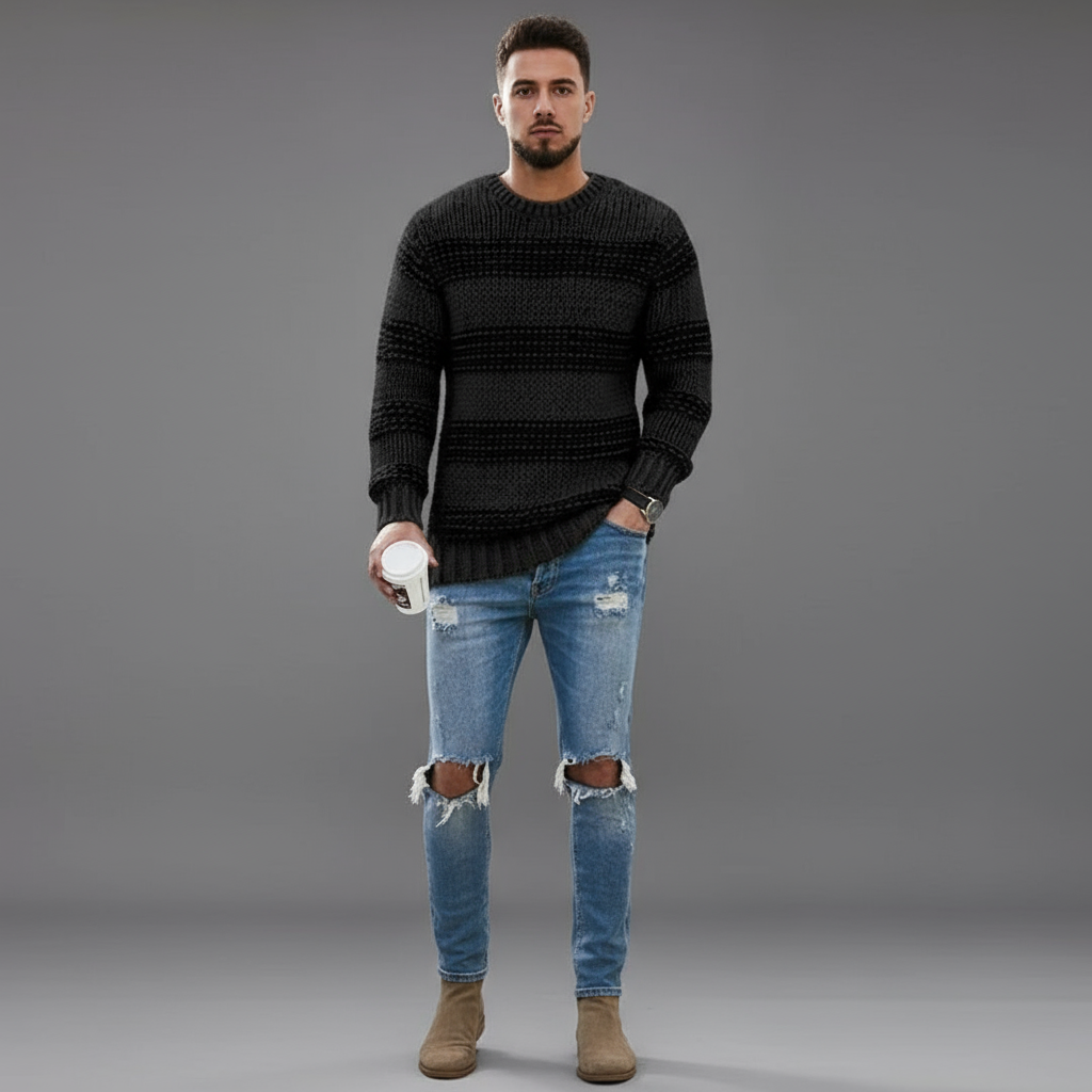 Męski Casualowy Zimowy Sweter