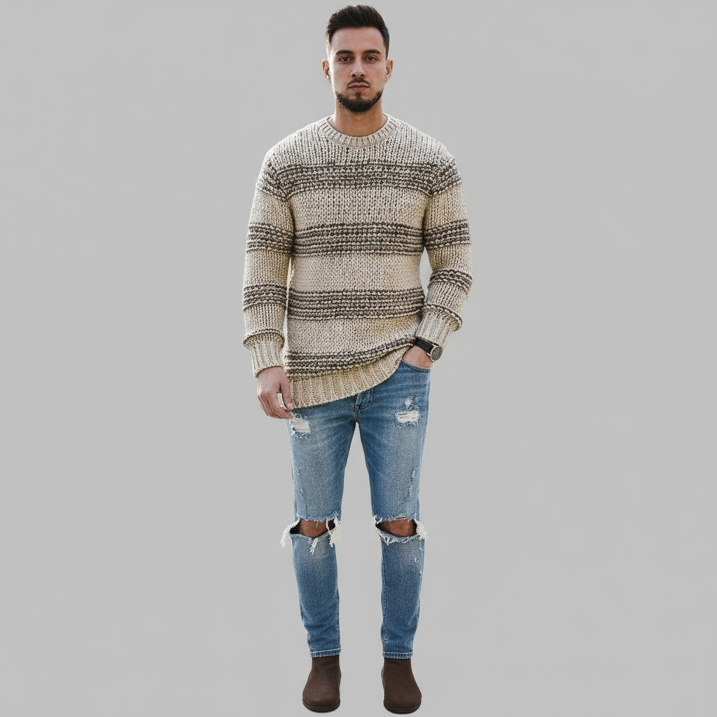 Męski Casualowy Zimowy Sweter