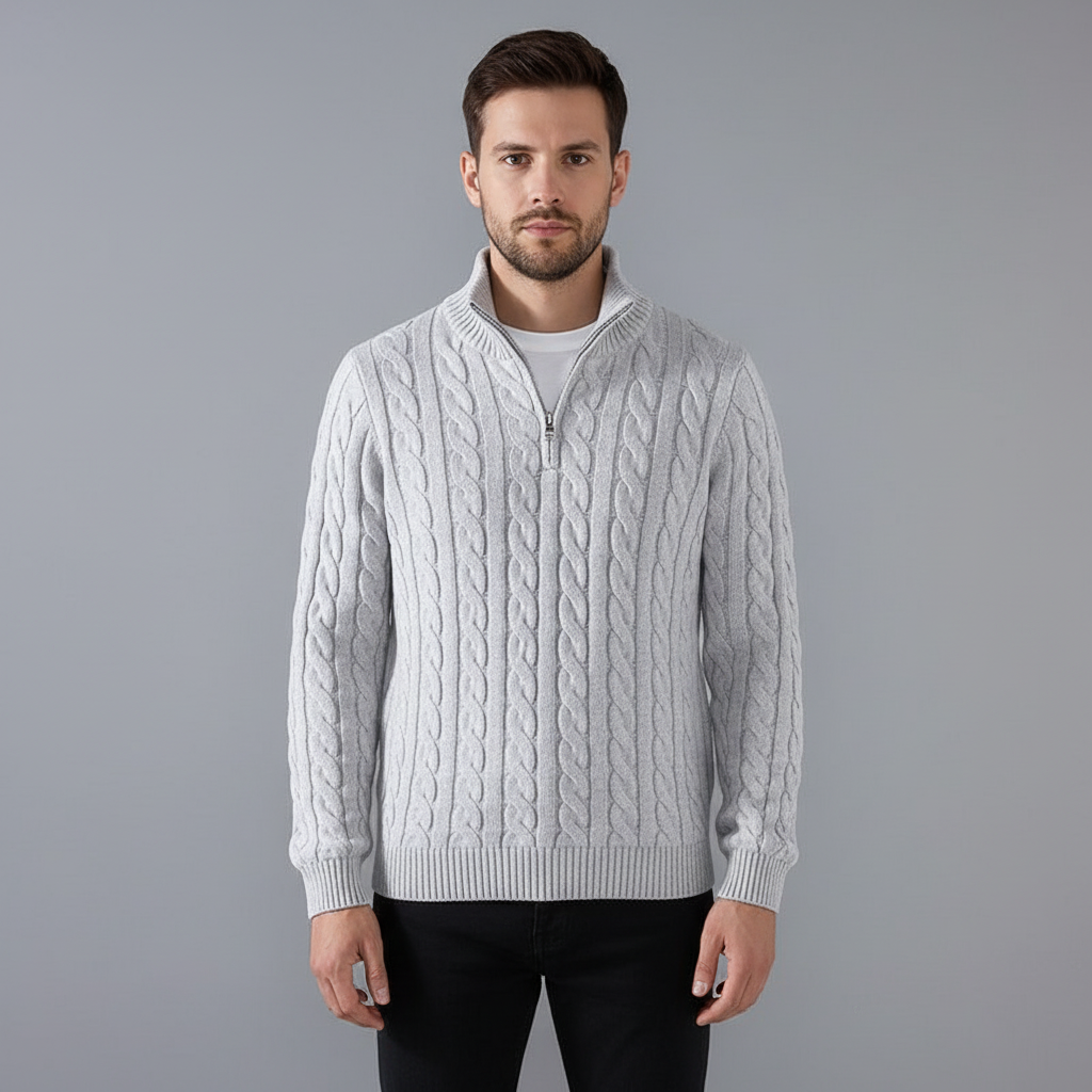 Męski Zimowy Sweter Zamek
