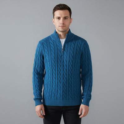 Męski Zimowy Sweter Zamek